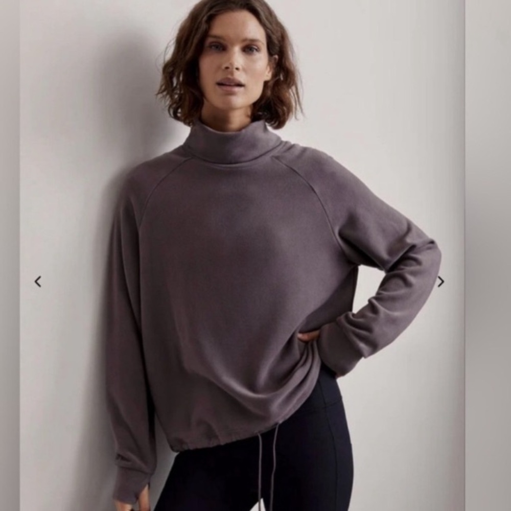 Varley Portland High Neck Midlayer Pullover Sweater Gray Size Large